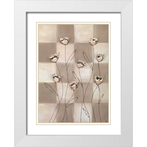 Checkers II White Modern Wood Framed Art Print with Double Matting by Leny