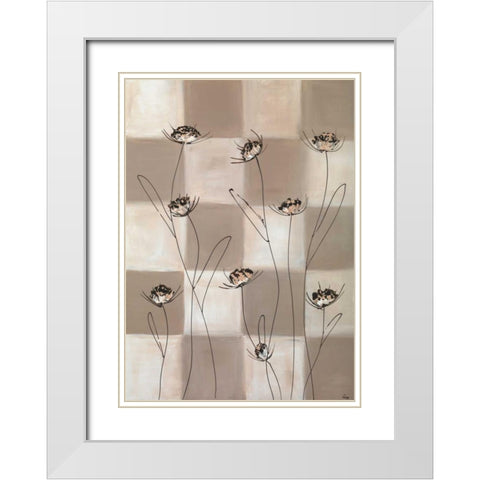 Checkers III White Modern Wood Framed Art Print with Double Matting by Leny