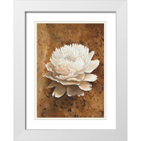 Single flower II White Modern Wood Framed Art Print with Double Matting by Maas, Isa