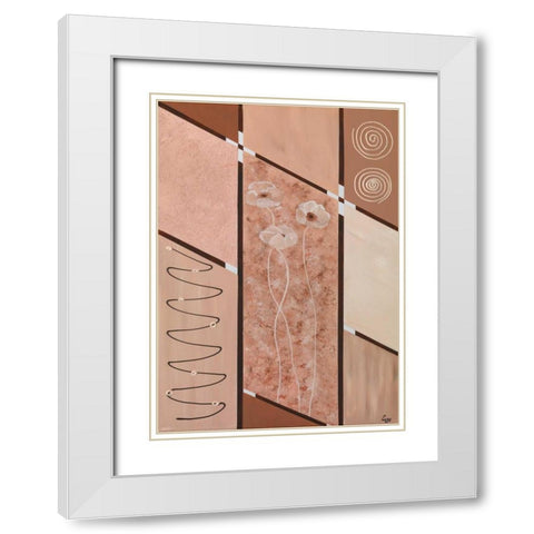Mix II White Modern Wood Framed Art Print with Double Matting by Leny