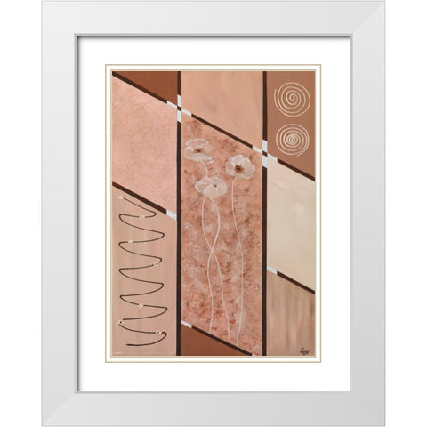 Mix II White Modern Wood Framed Art Print with Double Matting by Leny