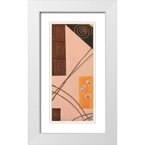Ringlets I White Modern Wood Framed Art Print with Double Matting by Leny