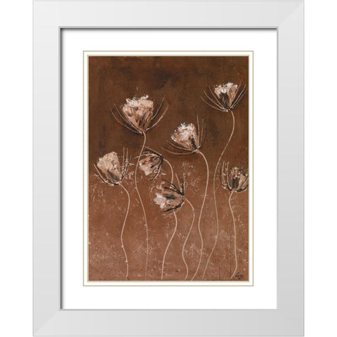 Moody browns I White Modern Wood Framed Art Print with Double Matting by Leny