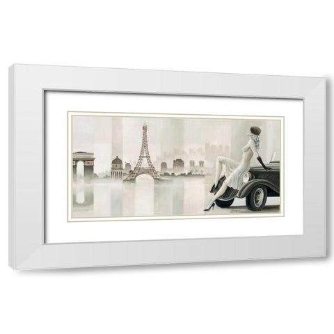 Thoughts of Paris White Modern Wood Framed Art Print with Double Matting by Jasper