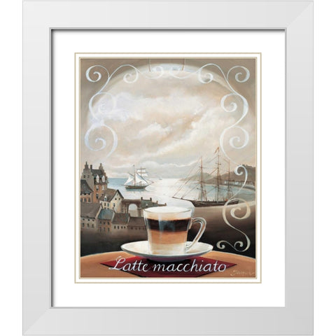 Latte Macchiato White Modern Wood Framed Art Print with Double Matting by Jasper