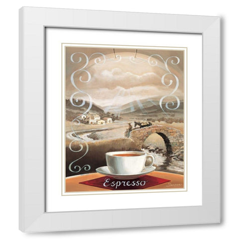 Espresso White Modern Wood Framed Art Print with Double Matting by Jasper