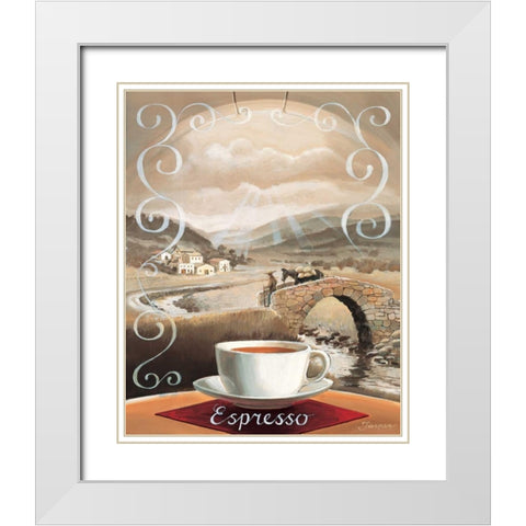 Espresso White Modern Wood Framed Art Print with Double Matting by Jasper