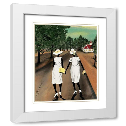 Kiddies White Modern Wood Framed Art Print with Double Matting by Potthast, Edward Henry