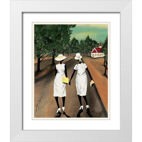 Kiddies White Modern Wood Framed Art Print with Double Matting by Potthast, Edward Henry