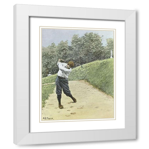 Bunkered White Modern Wood Framed Art Print with Double Matting by Frost, Arthur Burdett