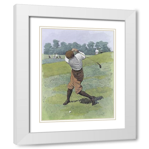 Brassy Lie White Modern Wood Framed Art Print with Double Matting by Frost, Arthur Burdett