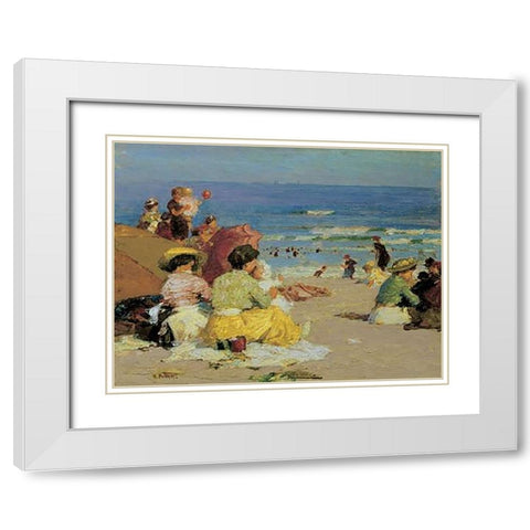 A Family Outing White Modern Wood Framed Art Print with Double Matting by Potthast, Edward Henry