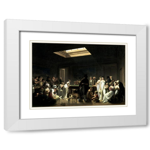 A Game Of Billiards White Modern Wood Framed Art Print with Double Matting by Boilly, Louis Leopold