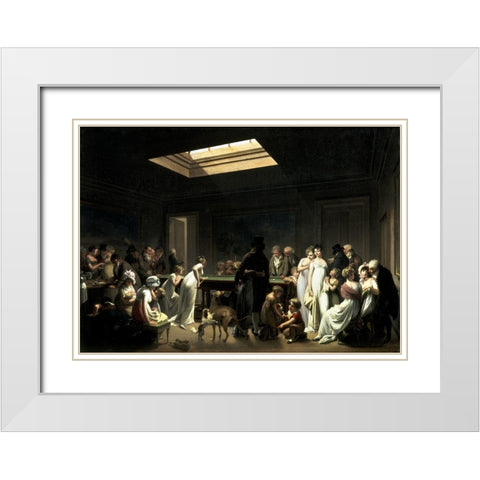 A Game Of Billiards White Modern Wood Framed Art Print with Double Matting by Boilly, Louis Leopold