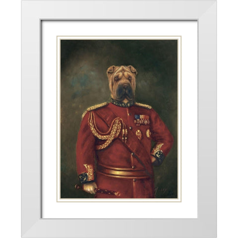 Major-General Woof White Modern Wood Framed Art Print with Double Matting by Massy,