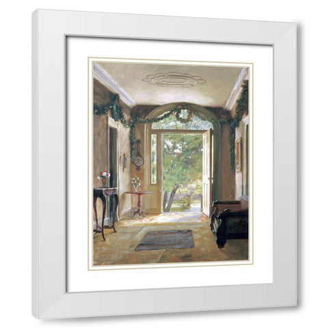 The Front Hall White Modern Wood Framed Art Print with Double Matting by Birney, William Verplanck