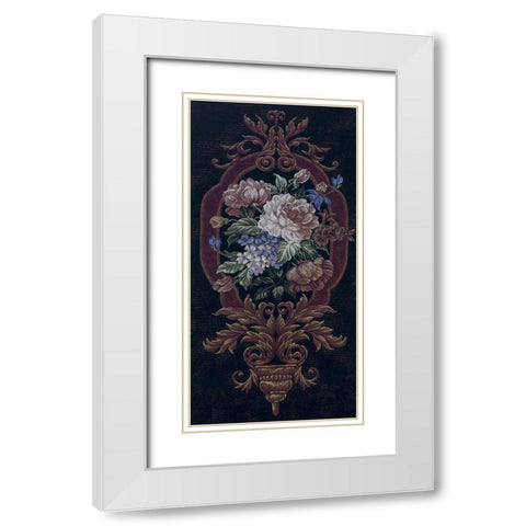 Rose Tapestry II White Modern Wood Framed Art Print with Double Matting by Riddle and Co. LLC,