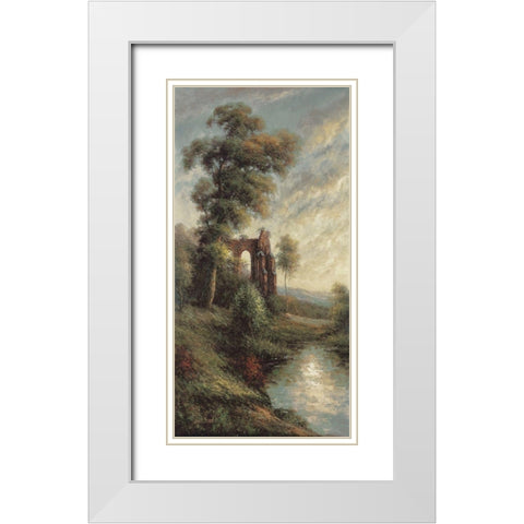 Ancient Ruins II White Modern Wood Framed Art Print with Double Matting by Pierce