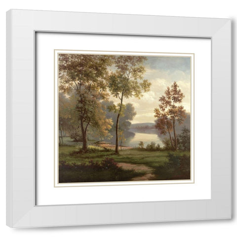 Tranquility II White Modern Wood Framed Art Print with Double Matting by Rosselli, Matteo