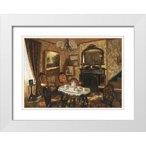 Red Music Room White Modern Wood Framed Art Print with Double Matting by Brodie, Ian
