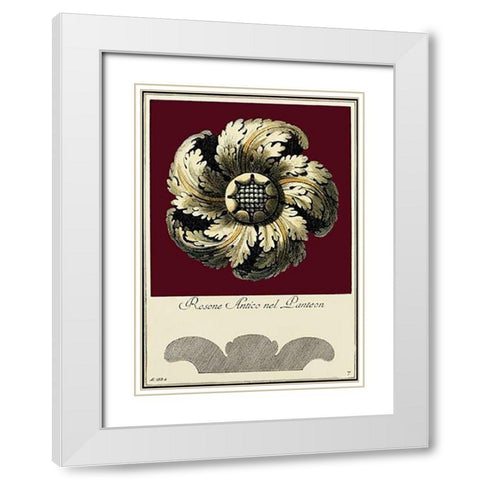 Rosone Antico I White Modern Wood Framed Art Print with Double Matting by Guerra
