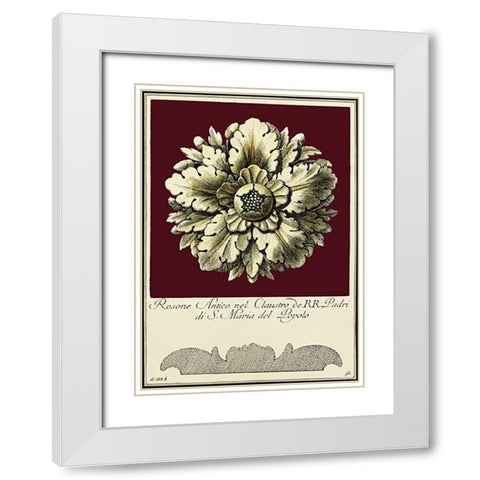 Rosone Antico II White Modern Wood Framed Art Print with Double Matting by Guerra