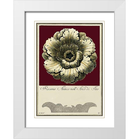 Rosone Antico III White Modern Wood Framed Art Print with Double Matting by Guerra
