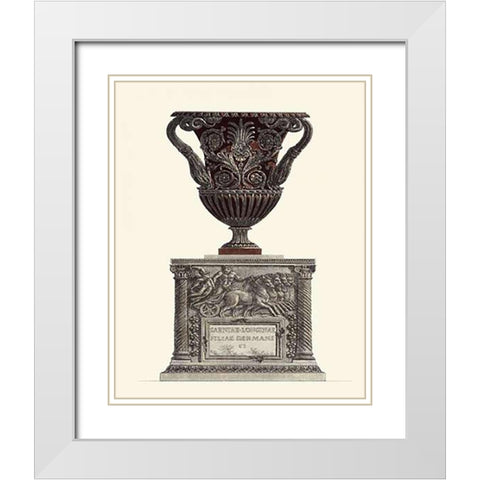 Vaso Antico II White Modern Wood Framed Art Print with Double Matting by Guerra