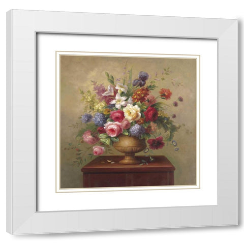 Heirloom Bouquet I White Modern Wood Framed Art Print with Double Matting by Steiner