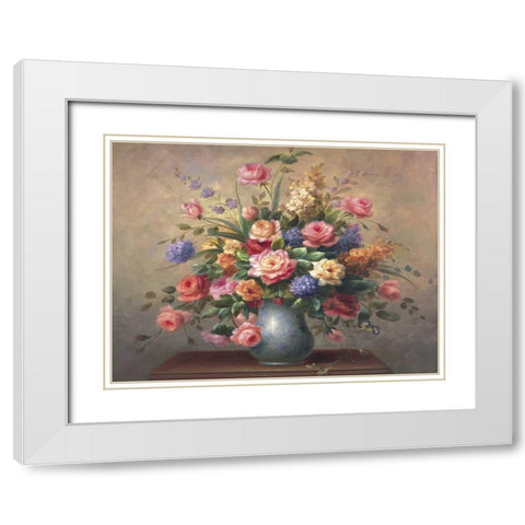 Summer Arrangement White Modern Wood Framed Art Print with Double Matting by Steiner