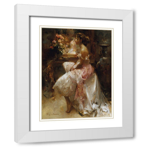 Penumbra II White Modern Wood Framed Art Print with Double Matting by Lozano, Laura Nydia