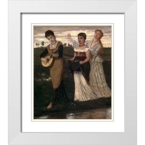 Music in the Fields White Modern Wood Framed Art Print with Double Matting by Bocklin, Arnold