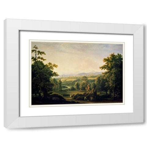 Near Russian Village White Modern Wood Framed Art Print with Double Matting by Matveev, Feodor