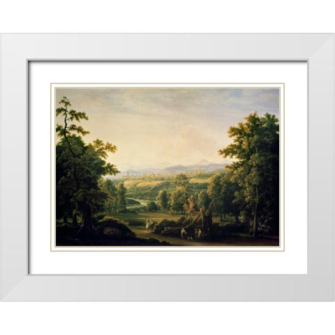 Near Russian Village White Modern Wood Framed Art Print with Double Matting by Matveev, Feodor