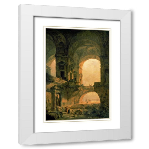 Vaulted Arches Ruin White Modern Wood Framed Art Print with Double Matting by Robert, Hubert