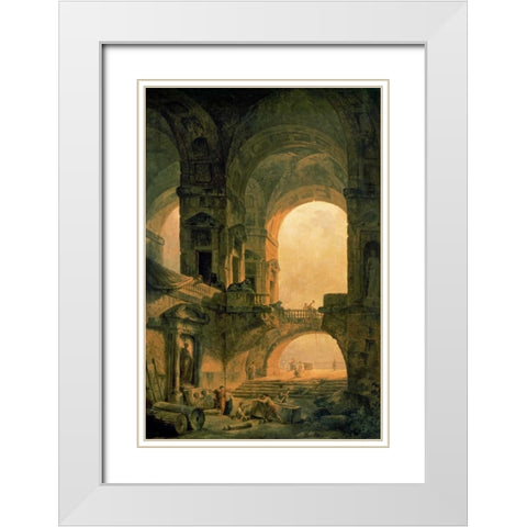 Vaulted Arches Ruin White Modern Wood Framed Art Print with Double Matting by Robert, Hubert