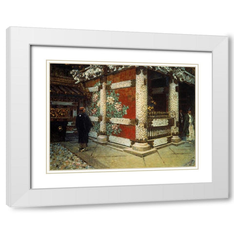 Shinto Temple in Nikko White Modern Wood Framed Art Print with Double Matting by Vereshchagin, Vasily