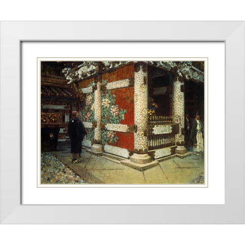 Shinto Temple in Nikko White Modern Wood Framed Art Print with Double Matting by Vereshchagin, Vasily