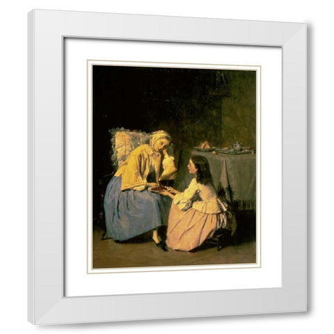 The Offering White Modern Wood Framed Art Print with Double Matting by Patrois, Isidore