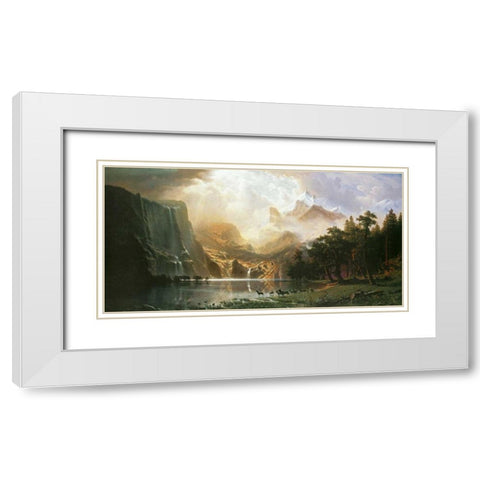 Sierra Nevada in California White Modern Wood Framed Art Print with Double Matting by Bierstadt, Albert