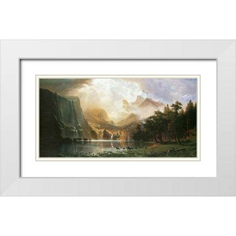 Sierra Nevada in California White Modern Wood Framed Art Print with Double Matting by Bierstadt, Albert