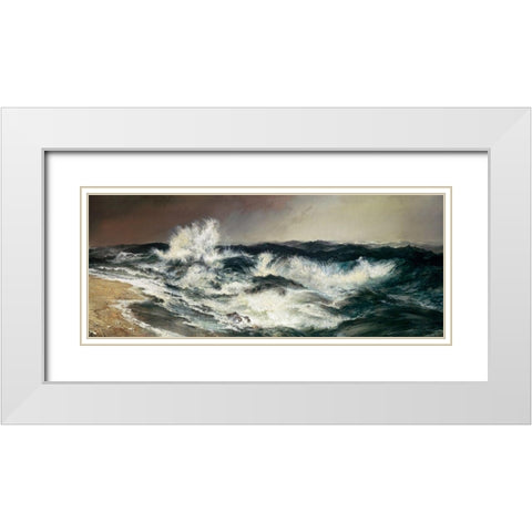 The Much Resounding Sea White Modern Wood Framed Art Print with Double Matting by Moran, Thomas