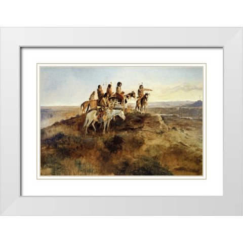 Signal Smoke White Modern Wood Framed Art Print with Double Matting by Russell, Charles M.