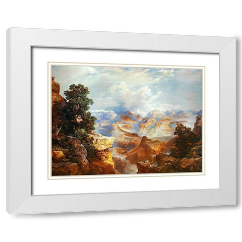 The Grand Canyon 1912 White Modern Wood Framed Art Print with Double Matting by Moran, Thomas