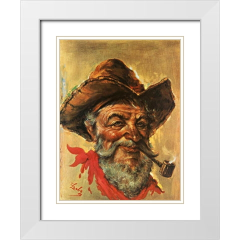 Tombstone Pete White Modern Wood Framed Art Print with Double Matting by Szabo, Endre