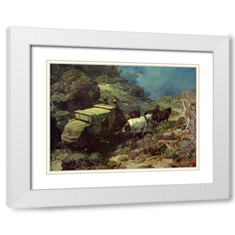 Across The Big Divide White Modern Wood Framed Art Print with Double Matting by Johnson, David