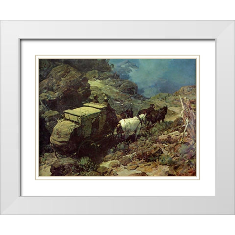 Across The Big Divide White Modern Wood Framed Art Print with Double Matting by Johnson, David