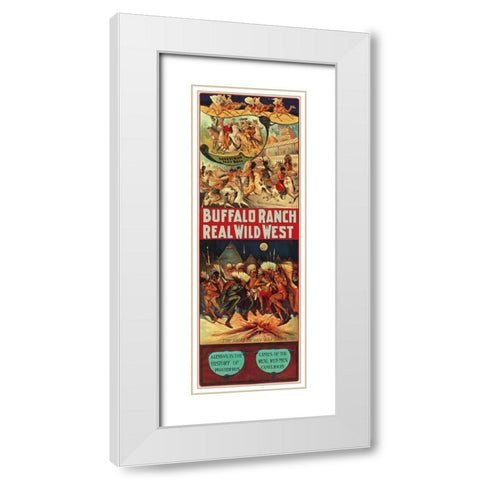 Real Indian War Dance White Modern Wood Framed Art Print with Double Matting by Anonymous