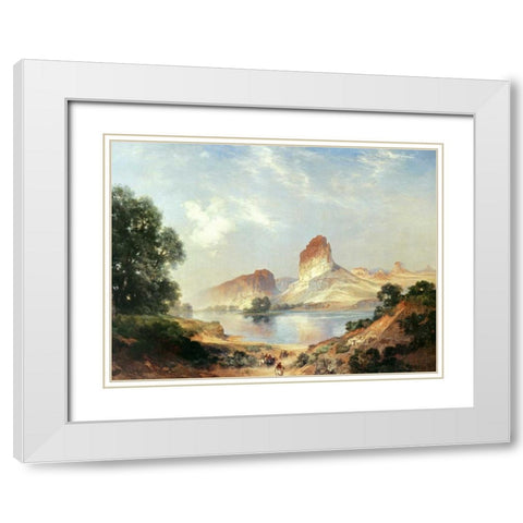 An Indian Paradise White Modern Wood Framed Art Print with Double Matting by Moran, Thomas