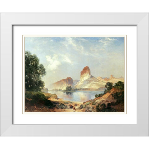An Indian Paradise White Modern Wood Framed Art Print with Double Matting by Moran, Thomas